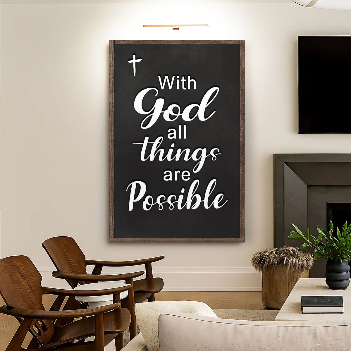 With God All Things Are Possible Faith Sign V