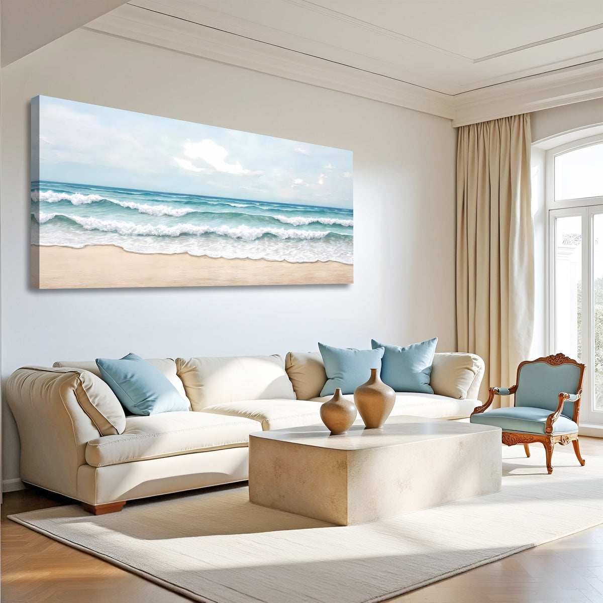 Serene Ocean Wave Coastal Wall Art