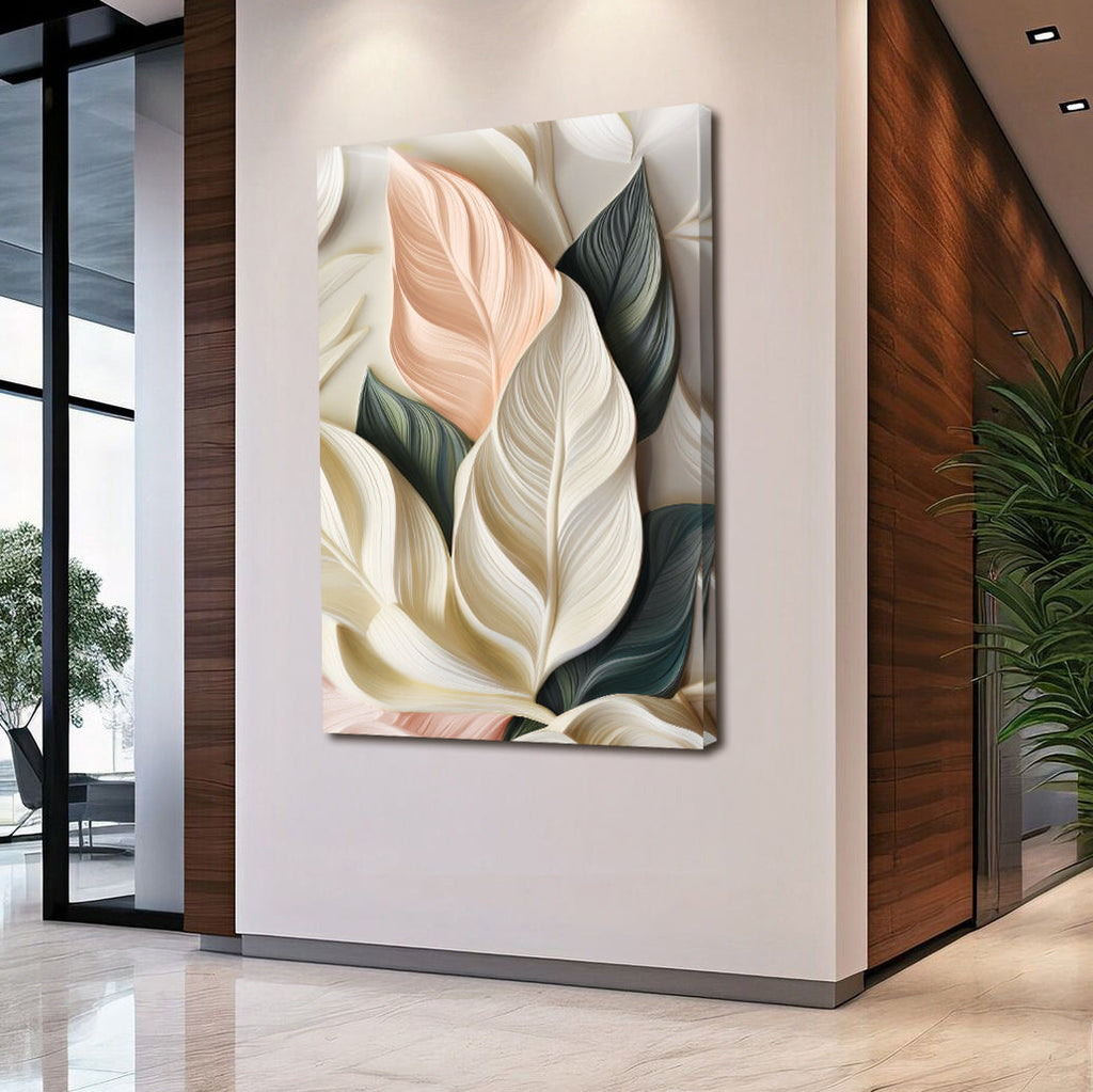 Elegant Pastel Leaf Wall Art