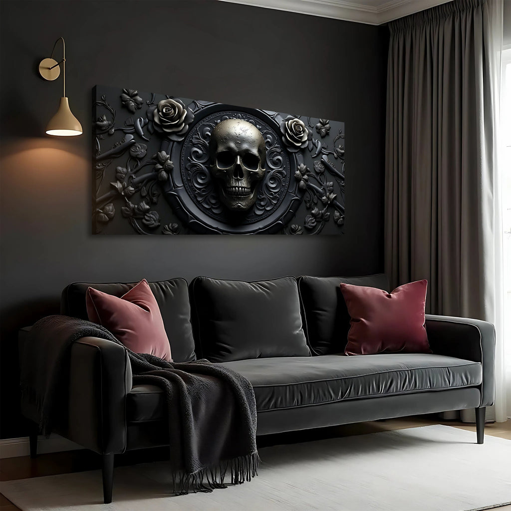 Rose and Skull Wall Art VI
