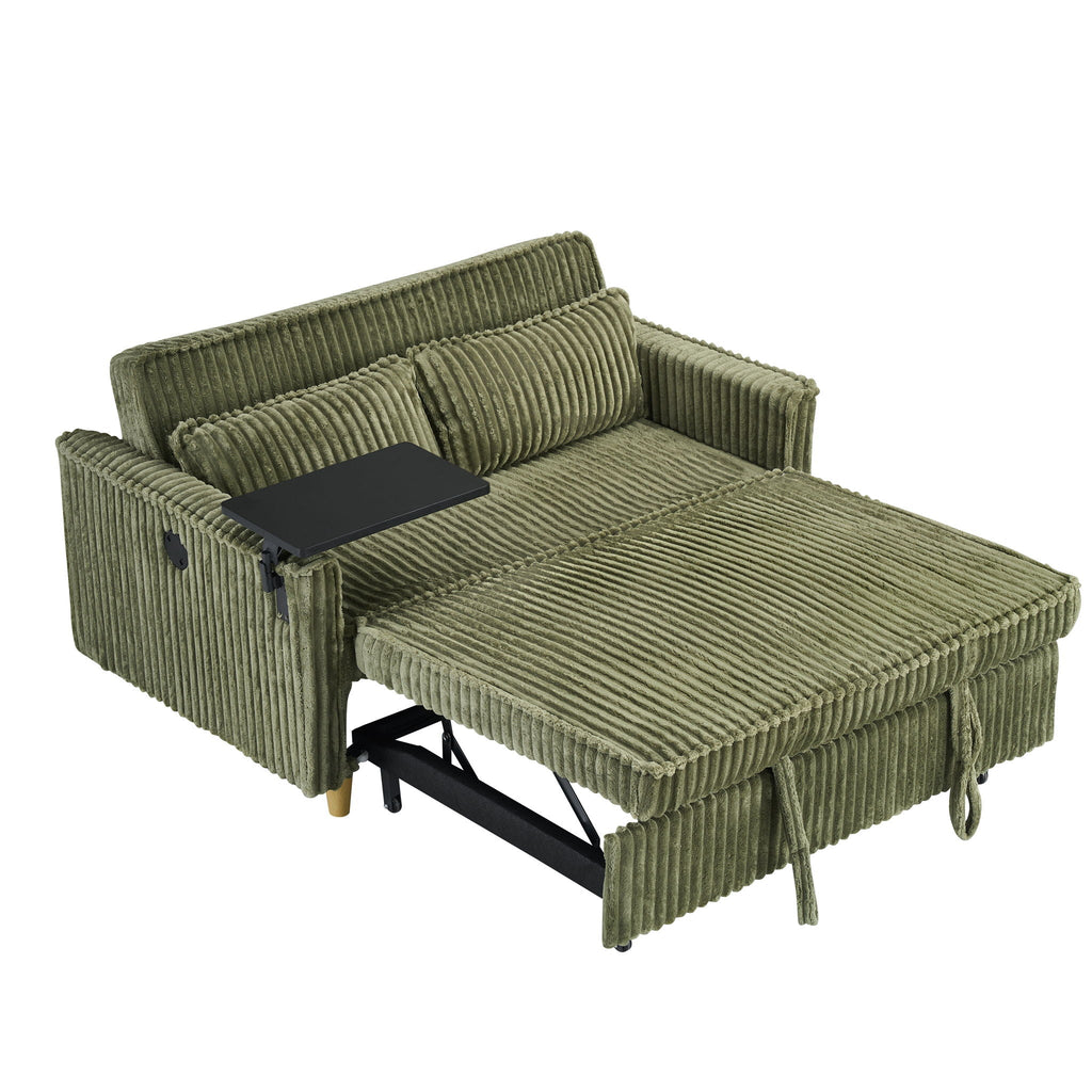 Pull Out Sofa With Movable Tabletop and USB Ports - Multiple Colors