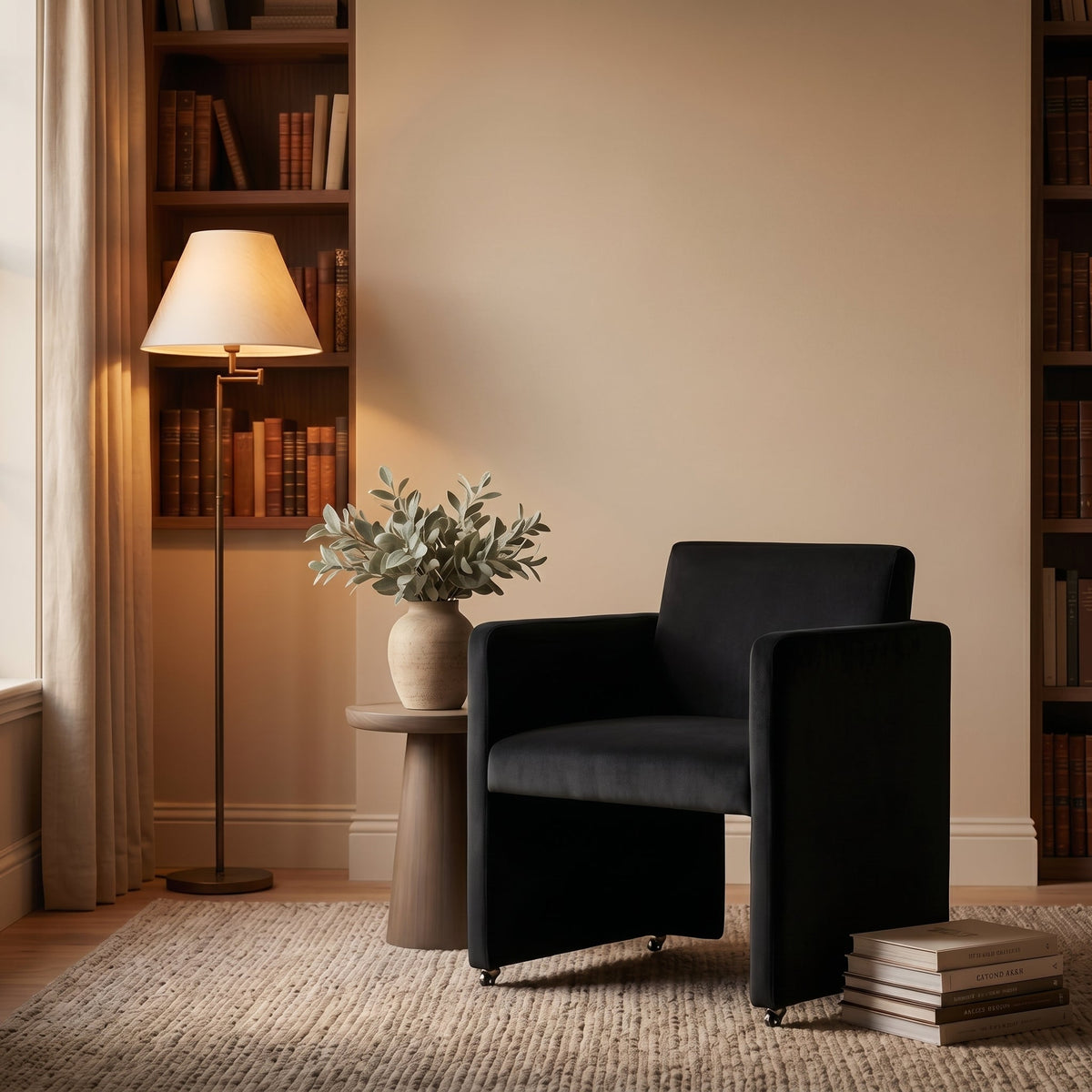 Modern Barrel Dining Chair with Velvet Upholstery - Gray