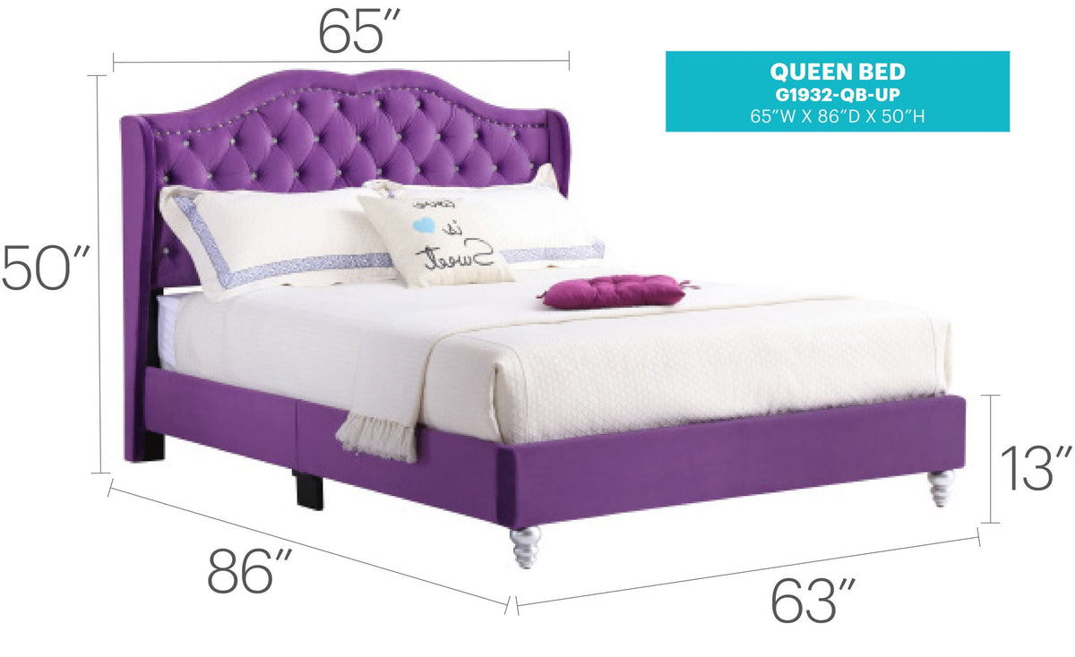 Transitional Upholstered Bed with Jewel Tufting – Multiple Colors