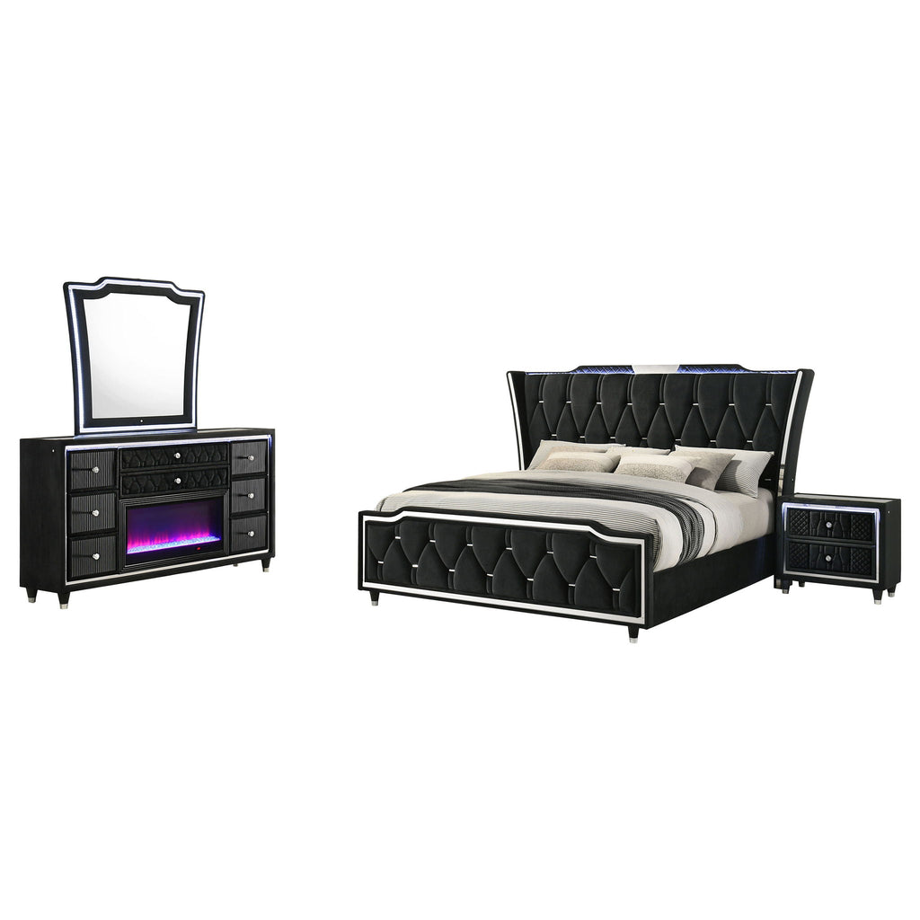 Lorient 4-piece Queen Bedroom Set Black
