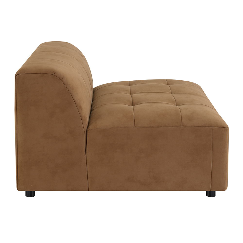 Zoey - Modular - Armless Chair - Chocolate Suede
