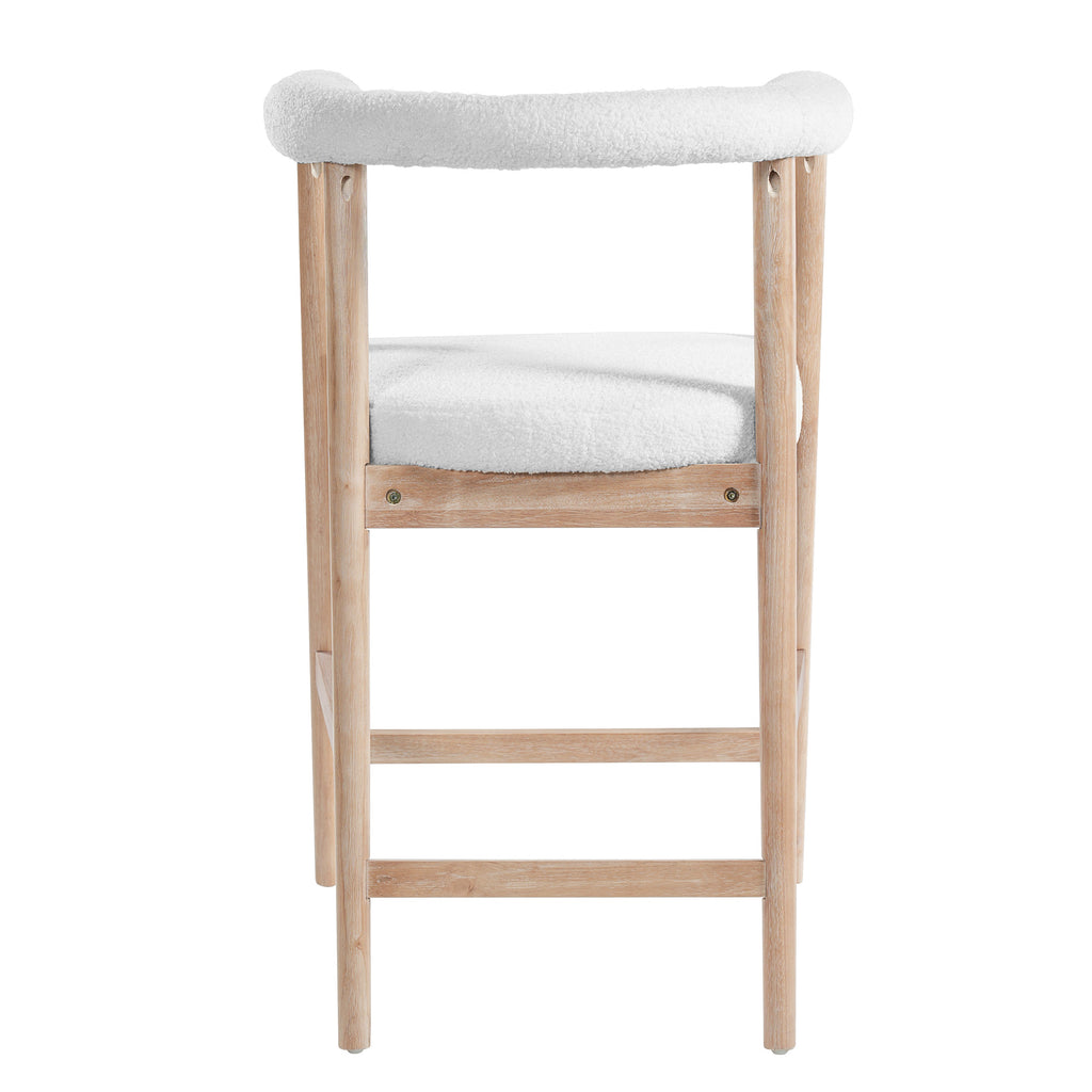 Natural 25" Seat Height Bar Stools with Back, Set of 2