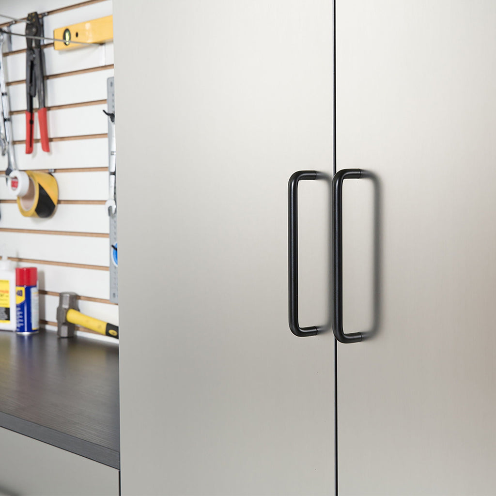 Metallic Gray Garage Cabinet Set with Soft-Close Drawers - 94.5" Wide