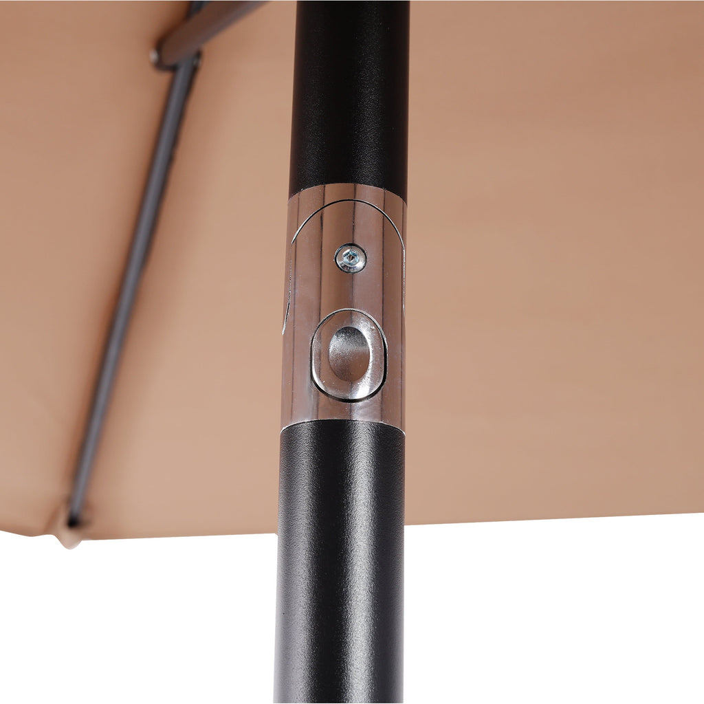 7.5 Ft Patio Umbrella with Tilt and Crank Mechanism - Brown, Beige, Blue, Grey, Orange