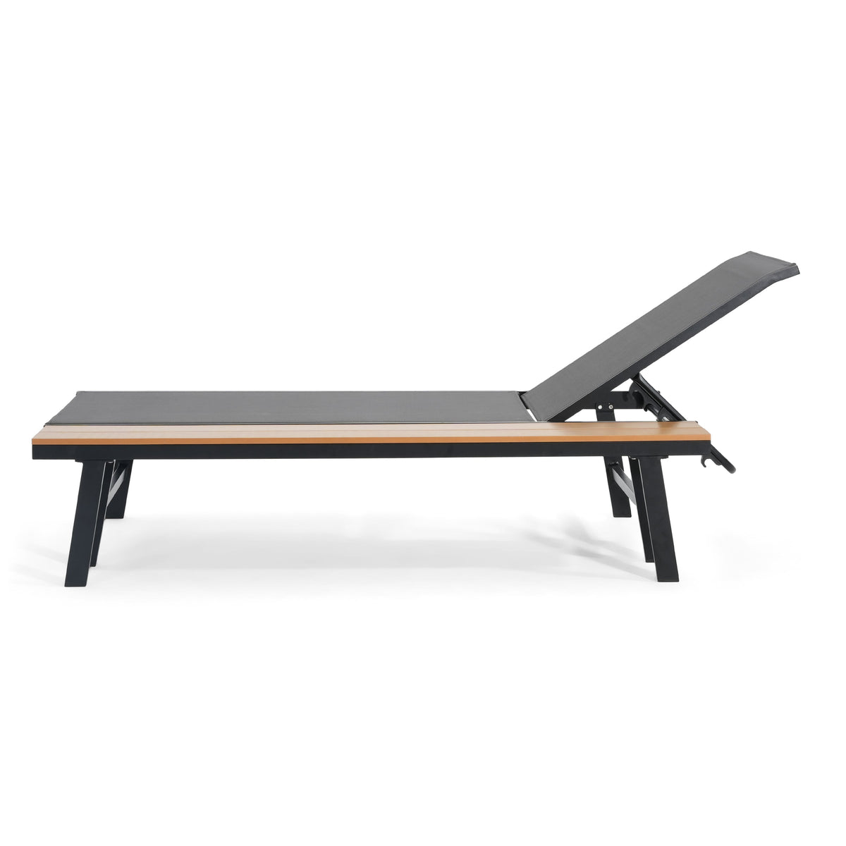 Waterloo Chaise Lounge Set with Attached Wood Side Table - Set of 2