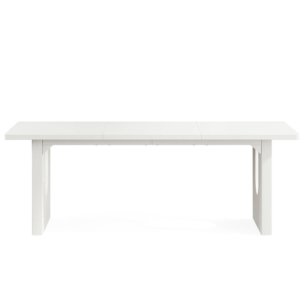 Rectangular Dining Table with Pedestal Base - Black or White