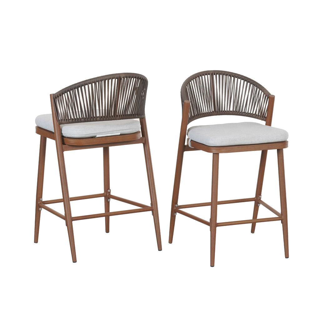 Outdoor 26" Counter Height Metal Frame Counter Stools