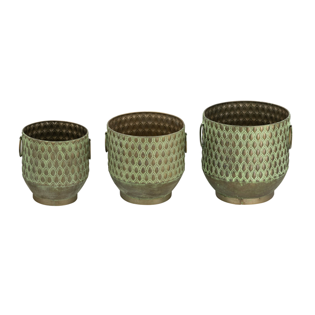 S/3 Textured Planters Set