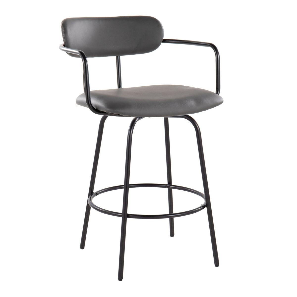 Demi Contemporary Fixed Height Counter Stool With Swivel (Set of 2)