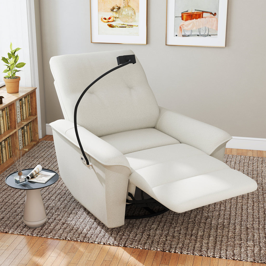 270° Power Swivel Rocker Recliner Chair with USB Ports - Snowflake