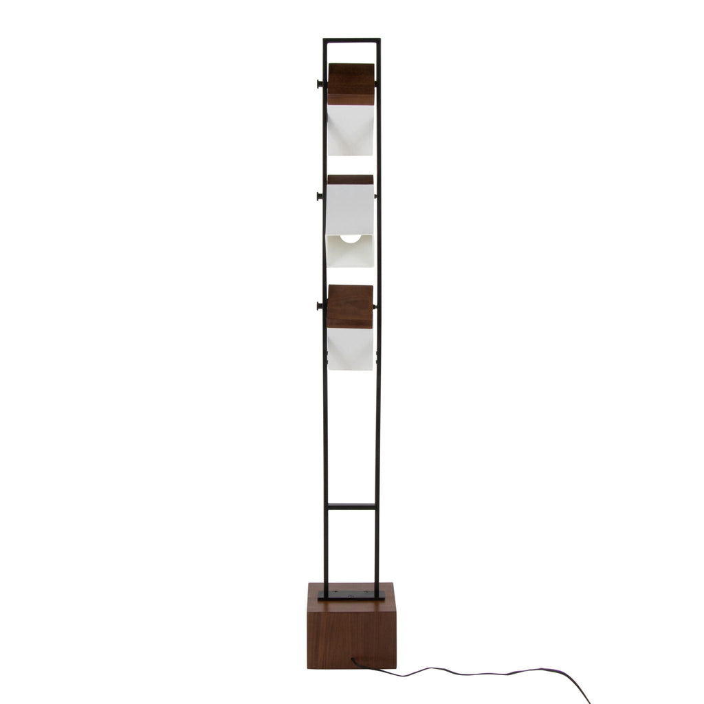 Contemporary Floor Lamp with Adjustable Lighting - Walnut