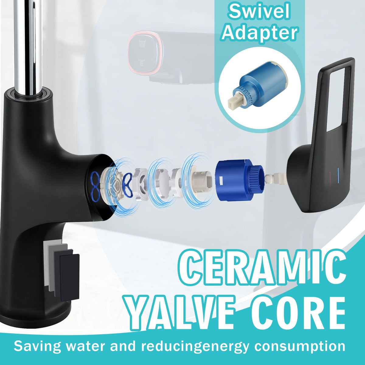 Tall Pull Down Vessel Faucet with Dual Spray Modes - Gold or Black