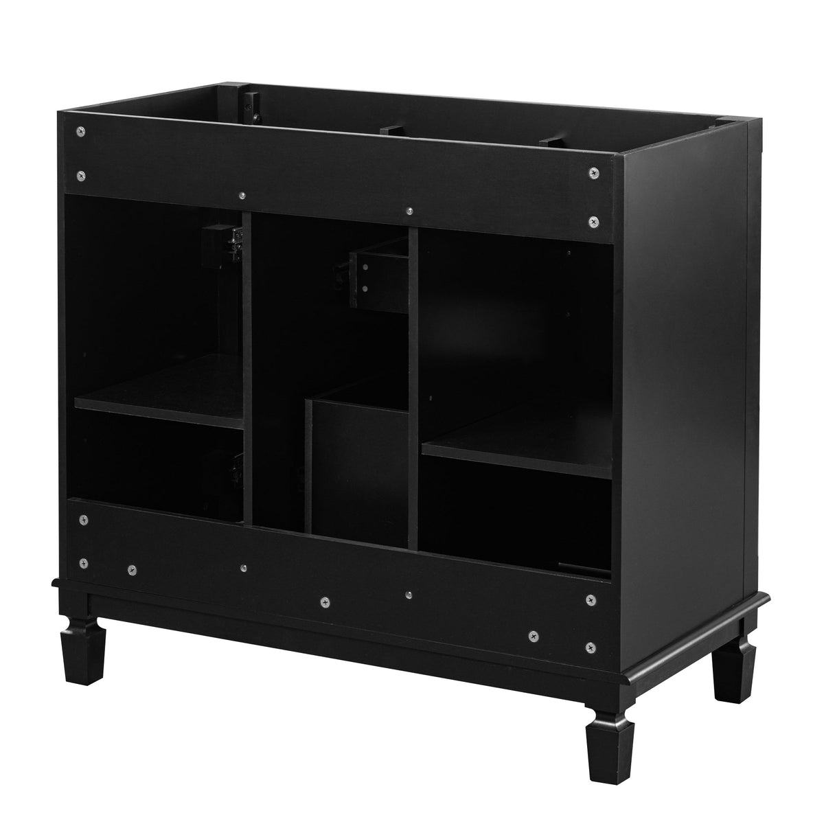 36" Bathroom Vanity Without Top Sink with Soft-Closing Doors - Black