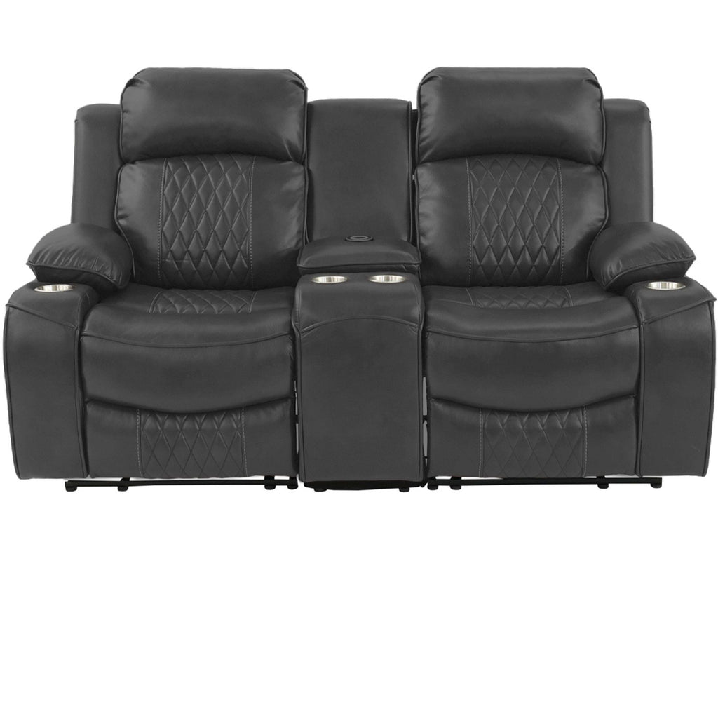 Power Motion Living Room Set with Adjustable Headrest & USB Port - Dark Brown or Dark Gray