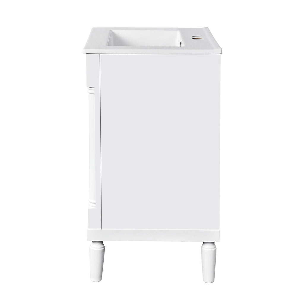 Bathroom Vanity With Top Sink and Two-Tier Storage Cabinet - Multiple Colors