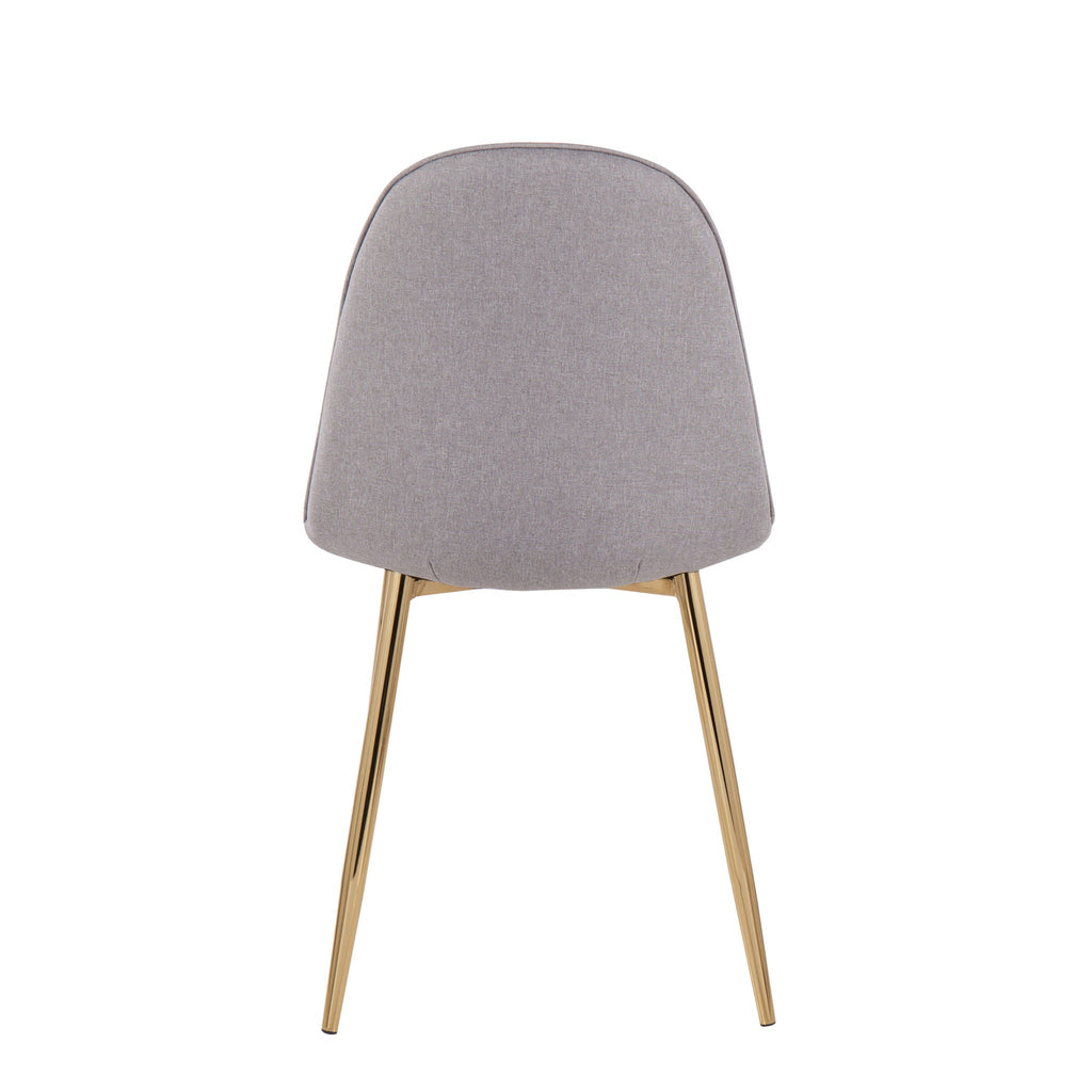 Pebble Contemporary Modern Design Chair Set with Upholstered Seat - Multiple Colors