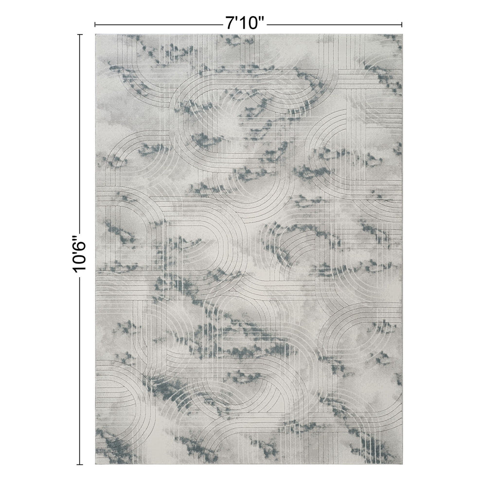 Geometric 3D Effect Area Rug with Ultra-Soft Durable Fibers - Gray