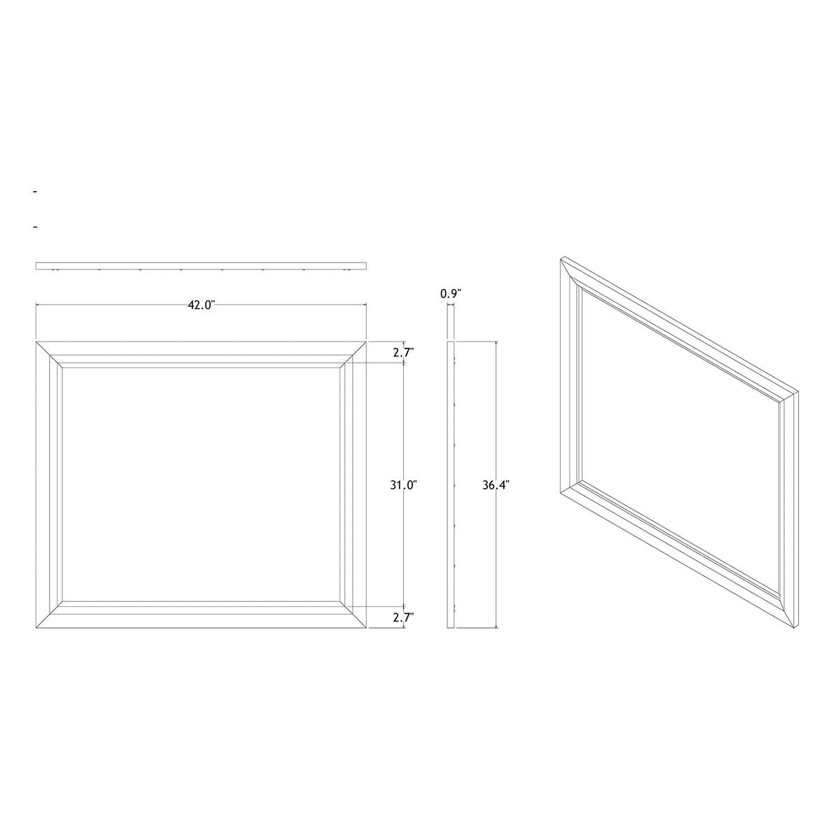 Gemstone Silver Mirror with Tempered Glass - Silver