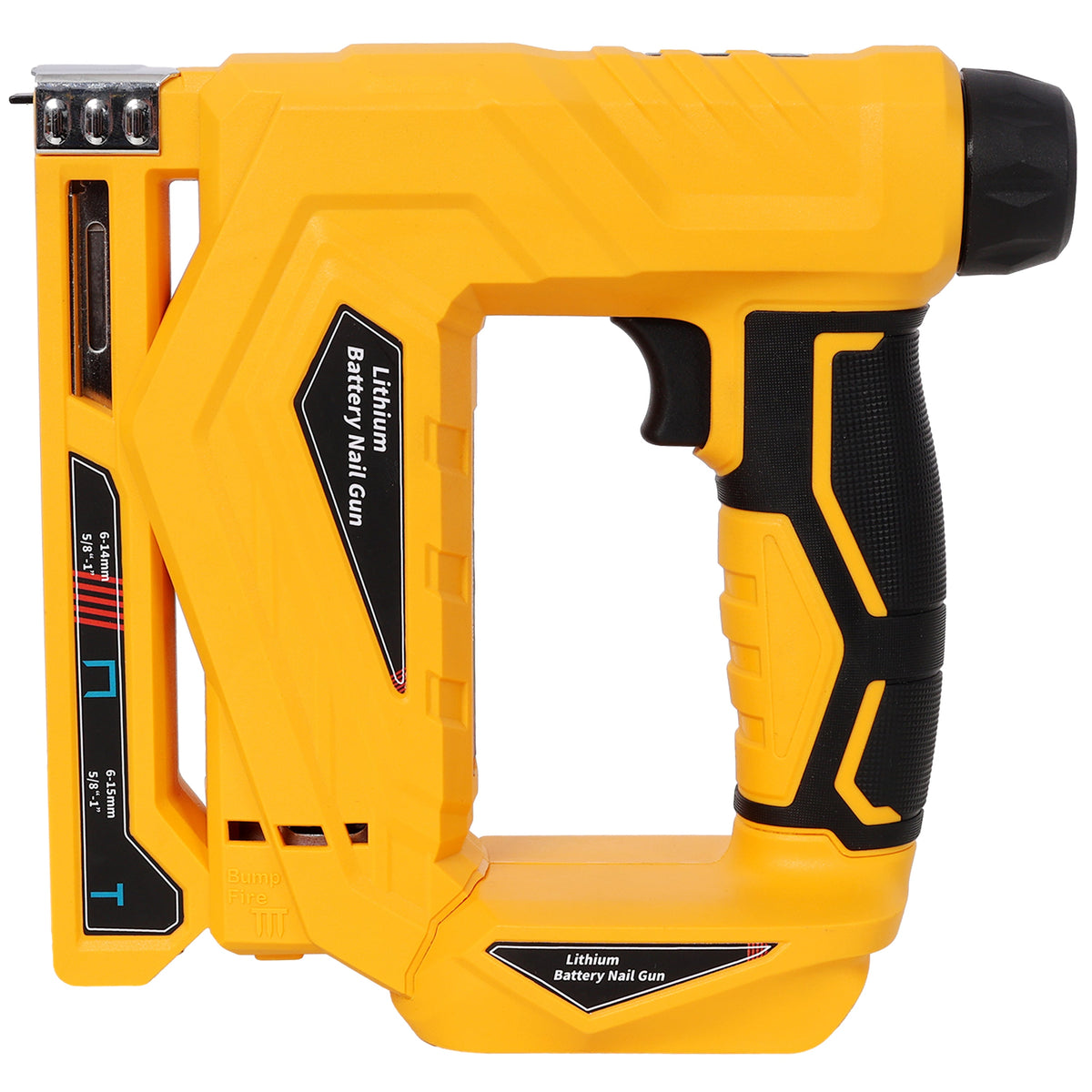2-in-1 Cordless Brad Nailer & Narrow Crown Stapler with Adjustable Depth - Yellow