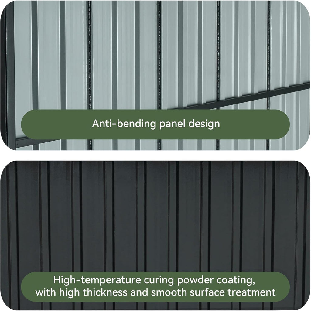 Metal Outdoor Pergola with Hardtop Roof - Weather-Resistant Dark Gray