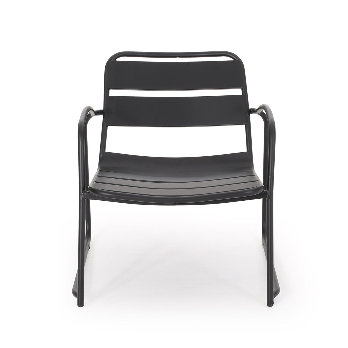 Conrad Chat Set Patio Furniture with Powder-Coated Iron Frame - Matte Black or Teal