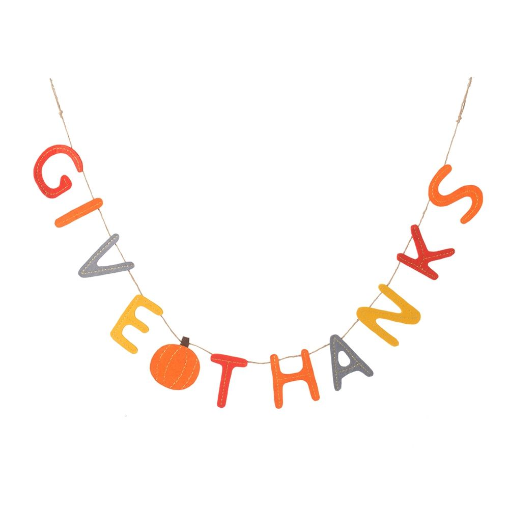 Length Colorful Give Thanks Banner Set of 2 - Orange Multi
