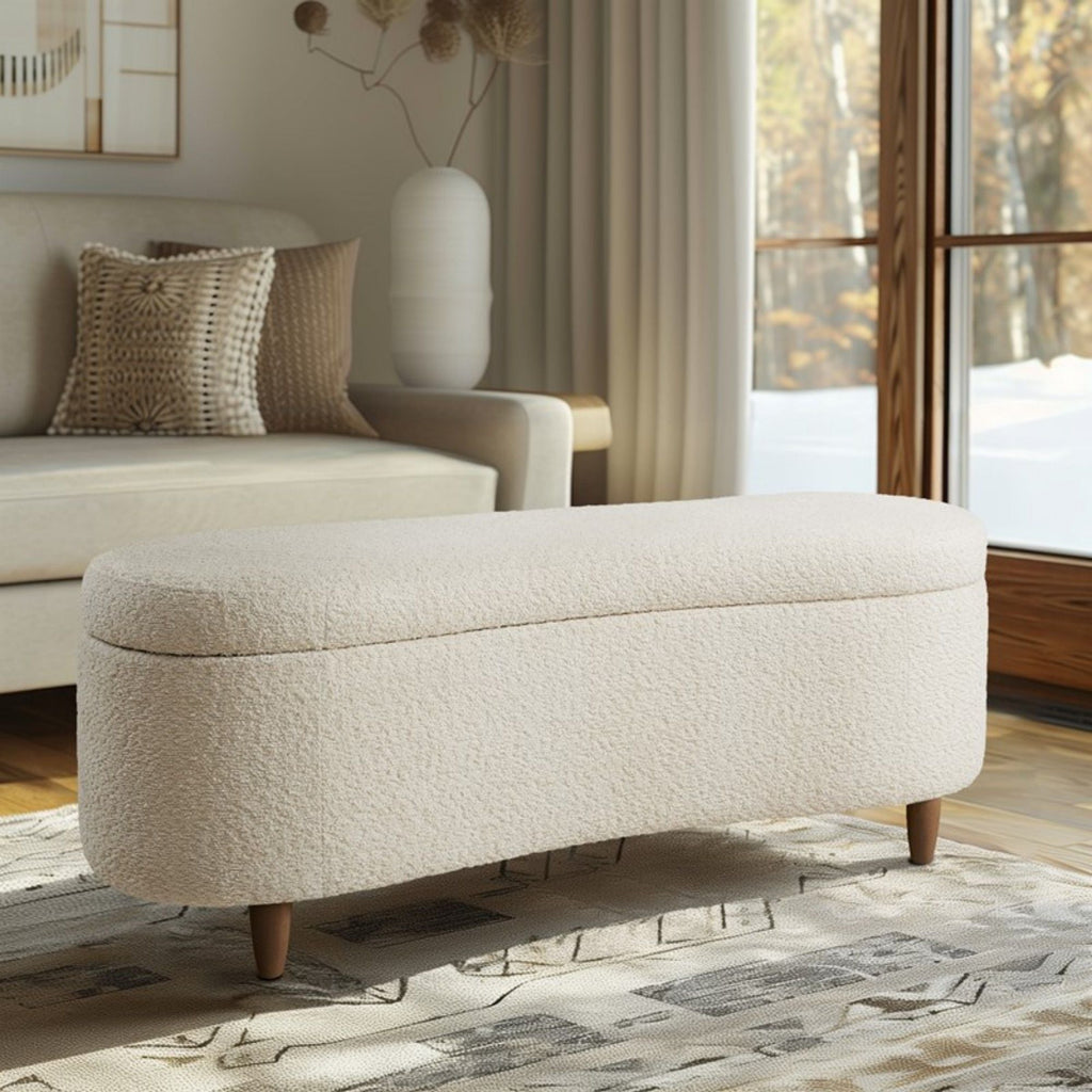 Flip Top Storage Bench with Soft Close Hinges - Light Brown, Beige, or Dark Green