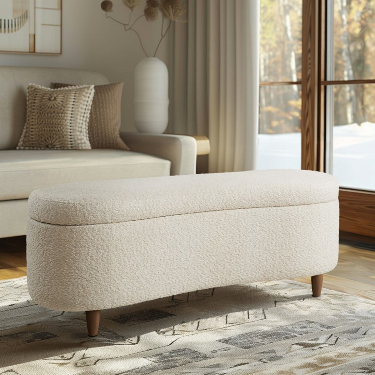 Flip Top Storage Bench with Soft Close Hinges - Light Brown, Beige, or Dark Green