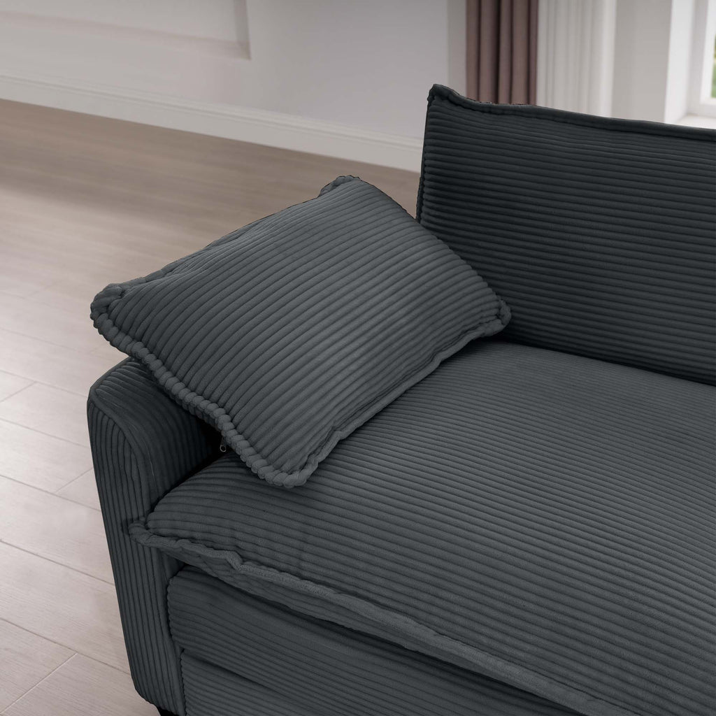 Modern Upholstered Deep Seating Loveseat with 4 Pillows - Multiple Colors