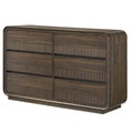 Flair Rounded Edges 1 Piece Dresser with Six Drawer Storage - Brown