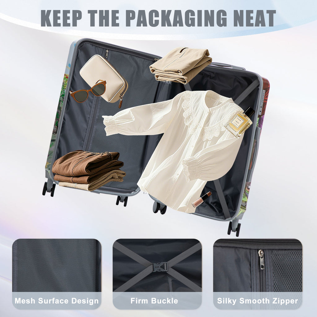 PC Spinner Wheel Luggage Set with Combination Lock - Hard Case