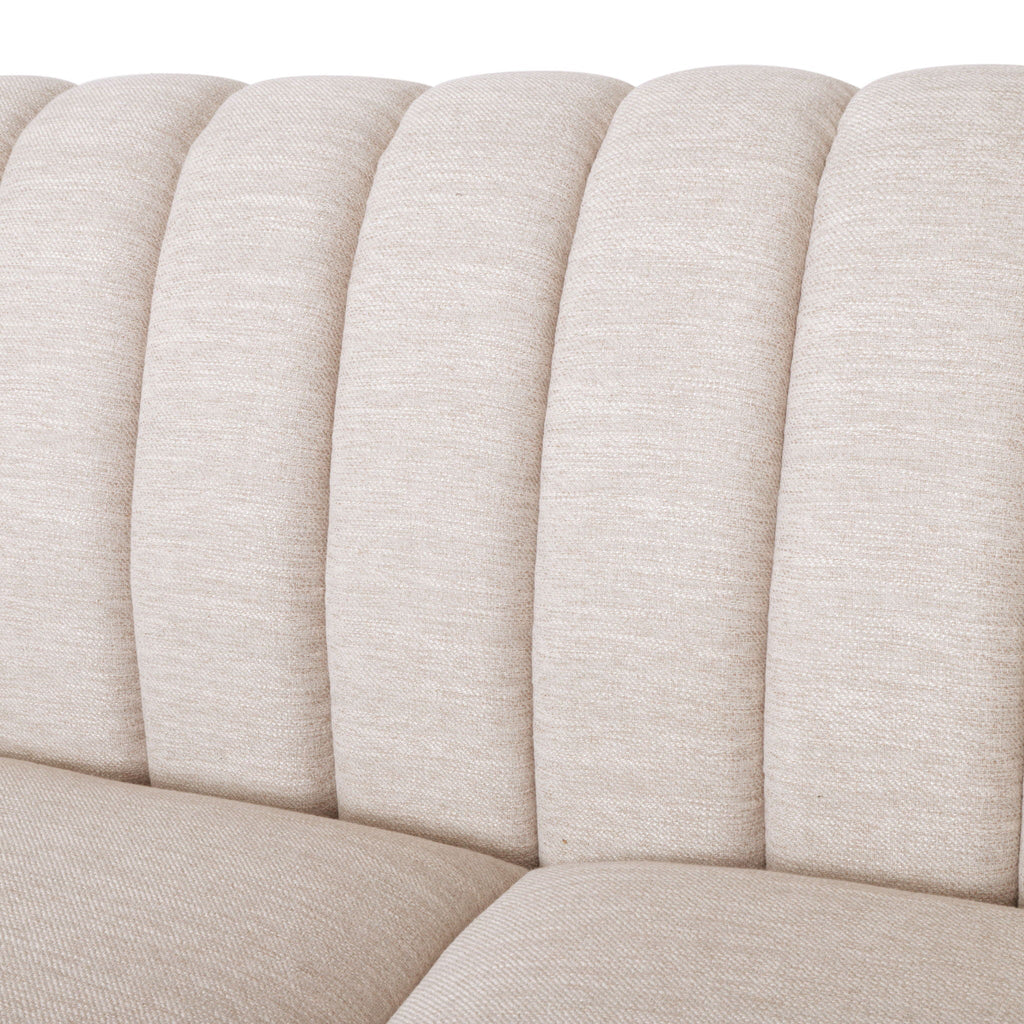 Contemporary 3 Seater Sofa with Button Tufted Accents - Dark Green or Beige