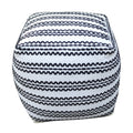 Handcrafted Fabric Accent Pouf with Durable Cotton - Natural / Black