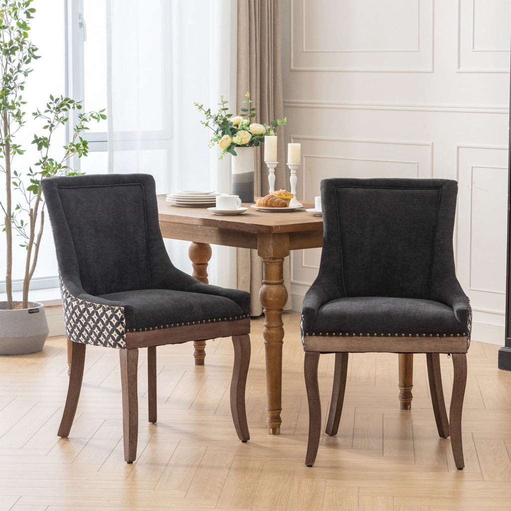 Ultra Side Dining Chair Set with Solid Wood Legs - Multiple Colors