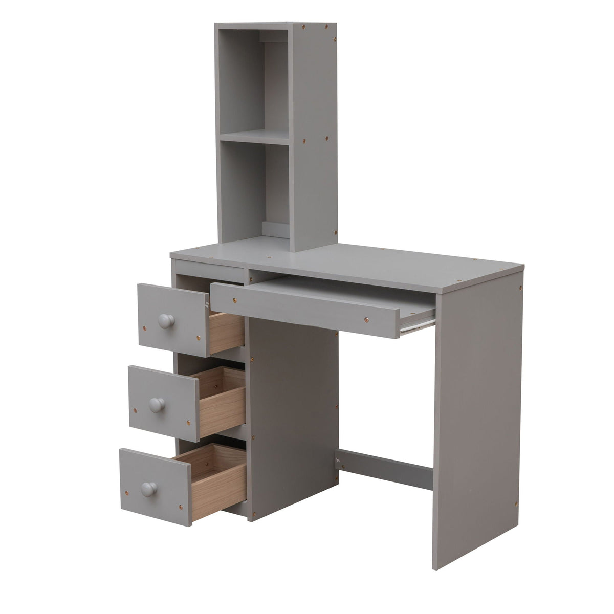 Storage Loft Bed with Stand Alone Bed and Desk - Twin Size