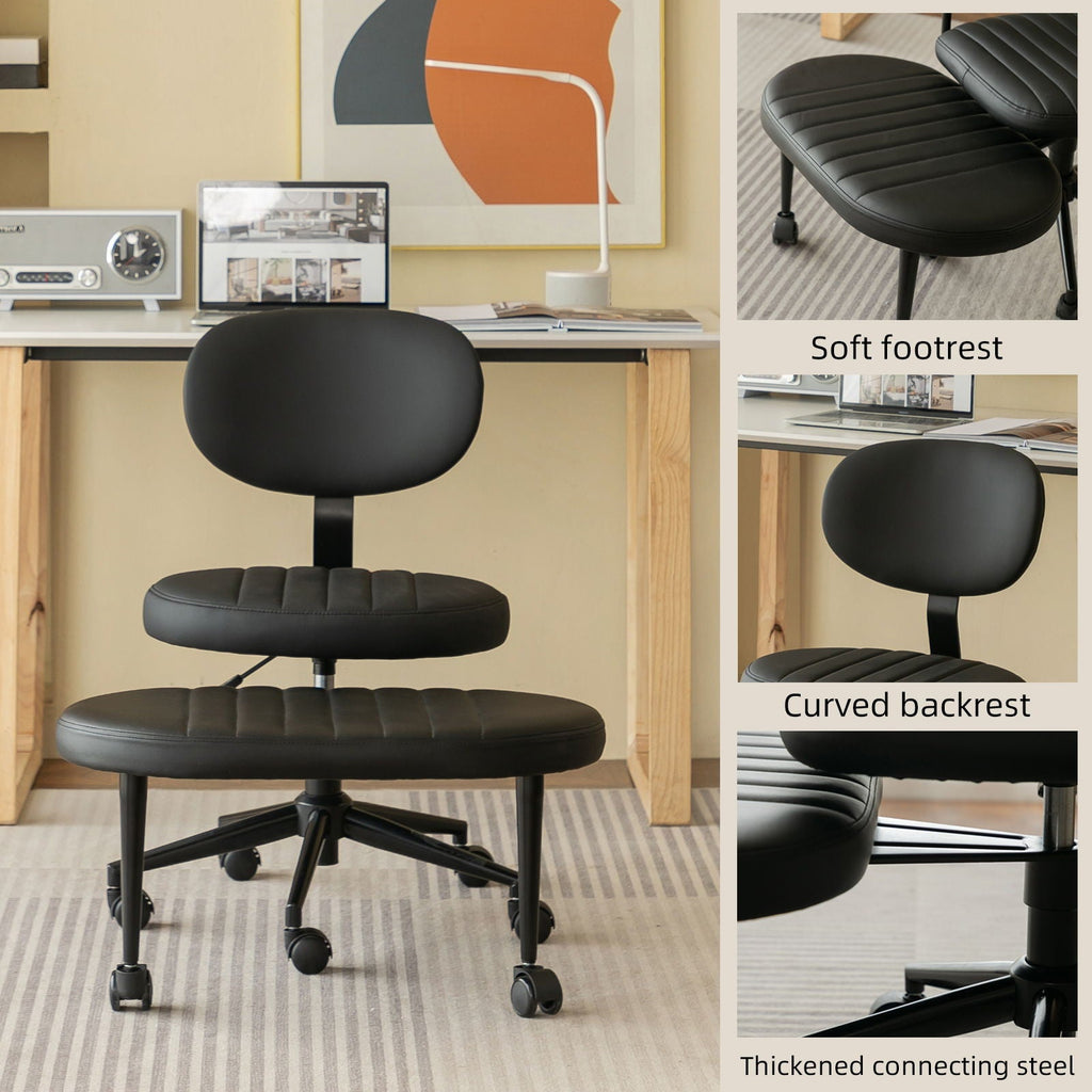 Ergonomic Cross Legged Office Chair with Back Support - Multiple Colors