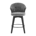Wing Back Swivel Bar Stools with Adjustable Leveling Feet - Dark Gray or White