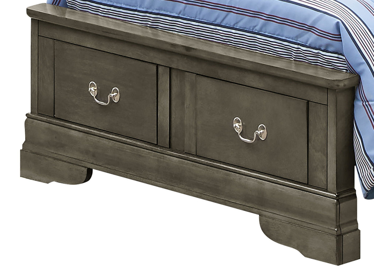 Upholstered Panel Sleigh Storage Bed with Dove Tail Drawers - Multiple Colors