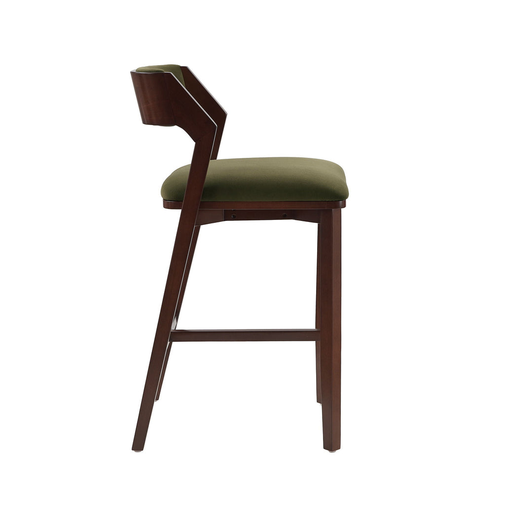 Bar Height Barstool with Backrest - Pearl Silver, White, Black, Dark Green