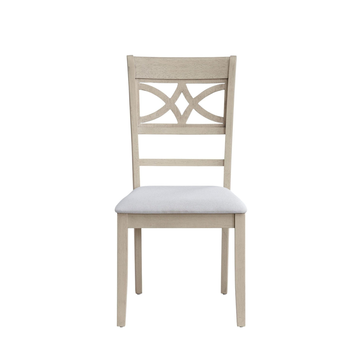 7 Piece Dining Room Set with Cross Back Chairs - Antique White & Light Oak