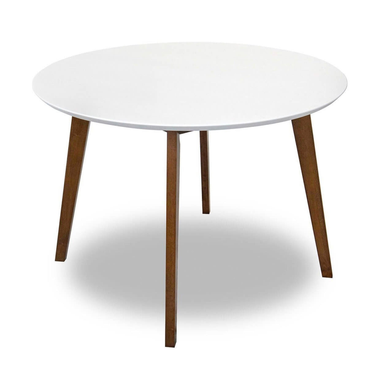 White Solid Wood Dining Table with Water-Resistant Finish - Alina