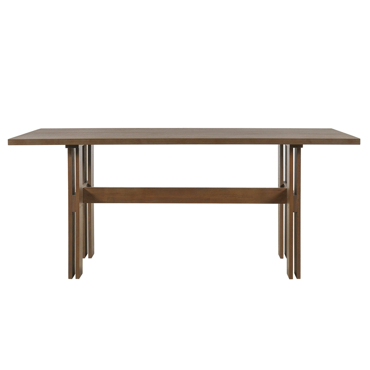 Modern Wooden Dining Table with Pedestal Base - Wood Finish
