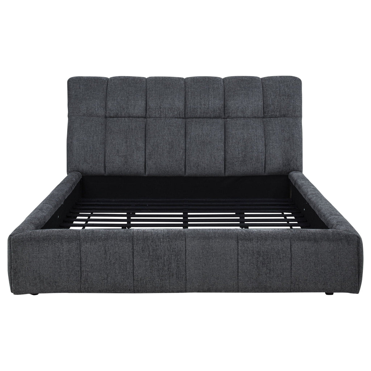 Nollet 48-inch Upholstered Eastern King Platform Bed Grey
