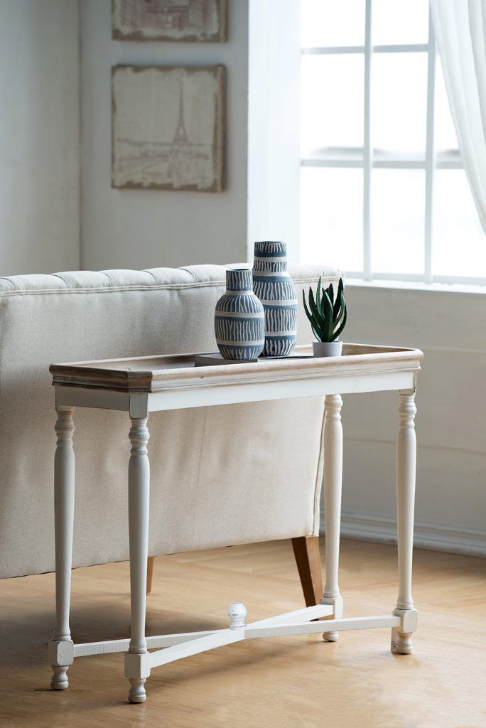 Narrow Alcott Side Table with Durable Fir Wood Construction - Light Brown