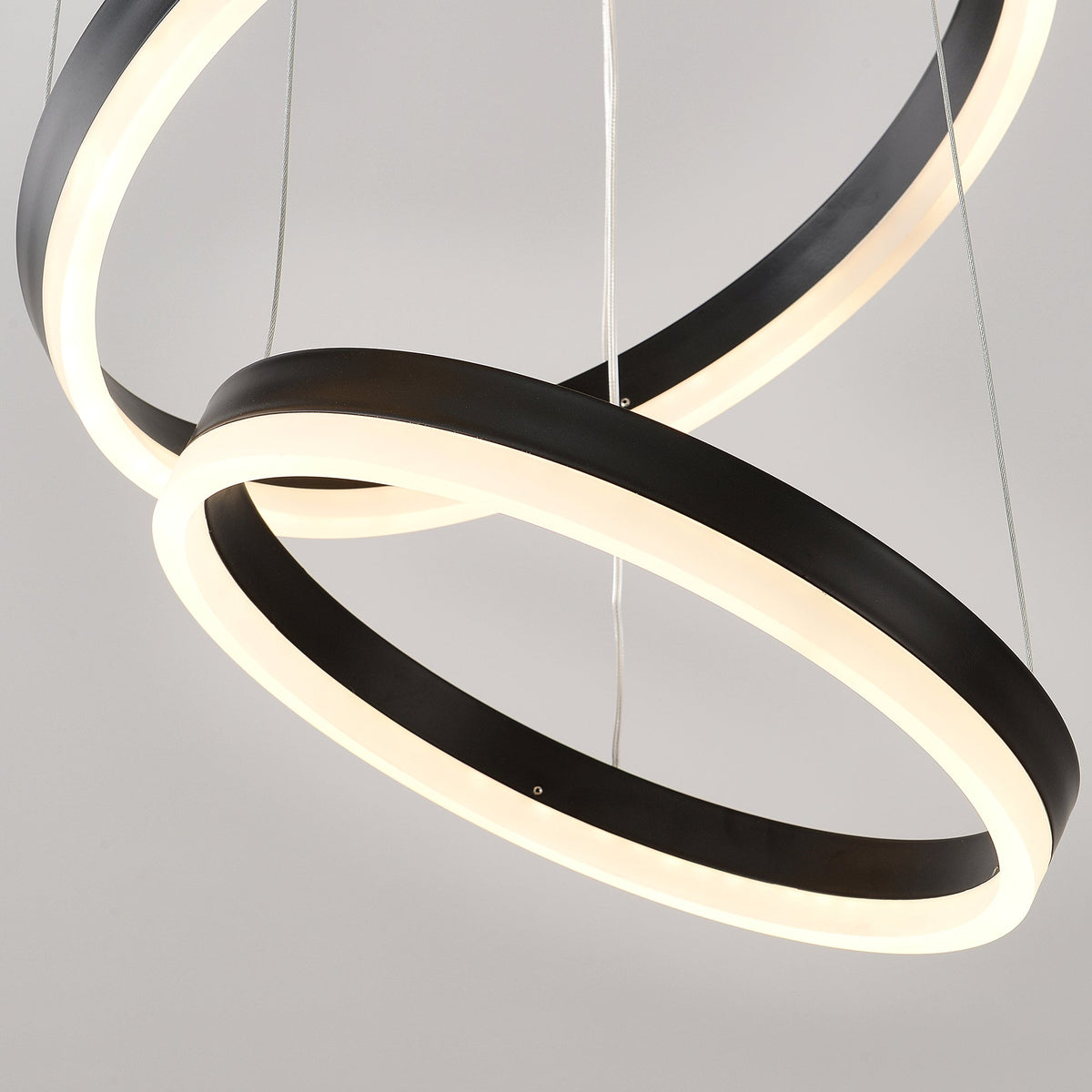 Modern 3 Rings Chandelier with Dimmable LED - Remote Control