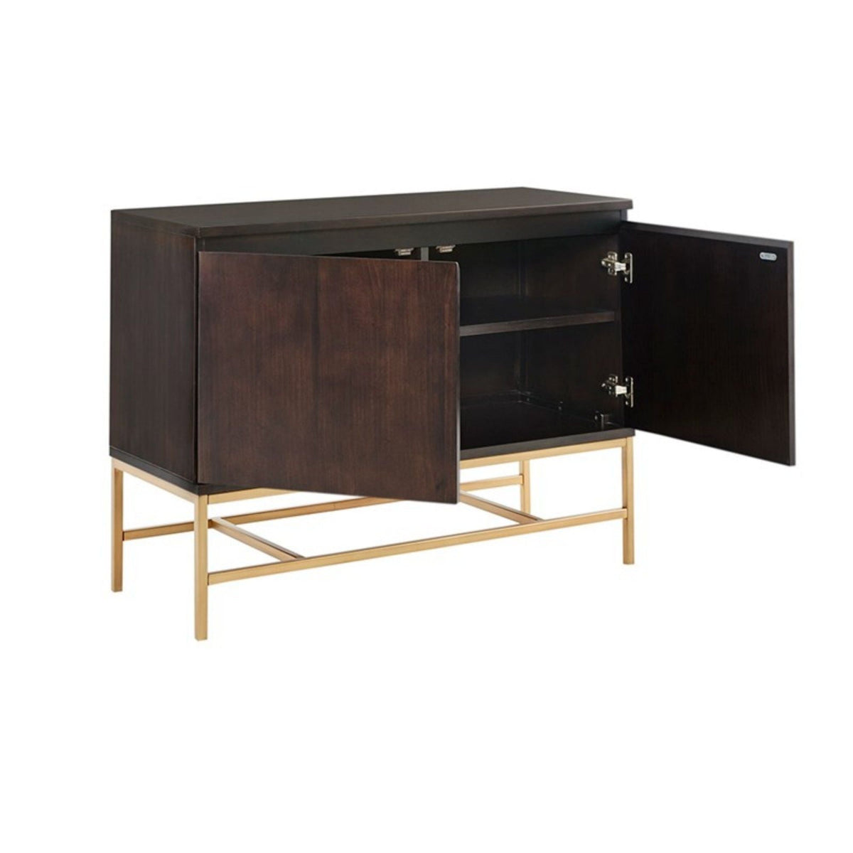 Morocco Gold Accent Cabinet with Storage and Gold Metal Base